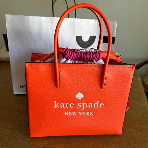 Kate Spade Tristan Shopper Orange Bag With Crossbody Strap - Picture 1 of 10